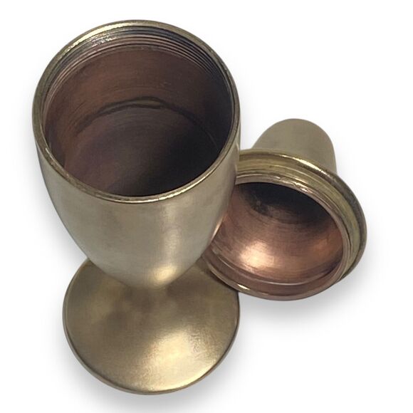 Vintage Dirigold Solid Heavy Bronze Copper Footed Salt & Pepper Shakers Set 4.5" - Picture 9 of 11